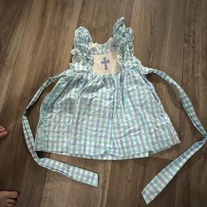 Charming Blue and White Kids Dress